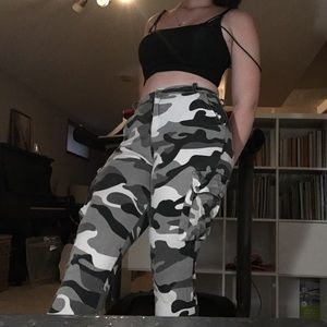 White Camo Cargo Pants